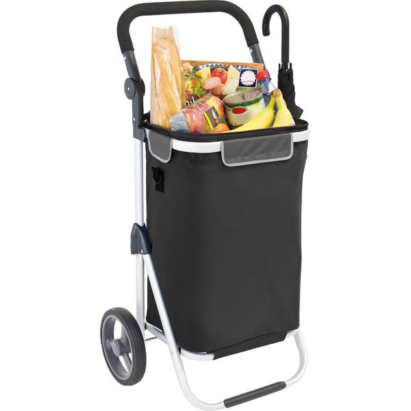 Carrello Spesa Bremermann Riede Pieghevole Nero, Manico Regolabile-image