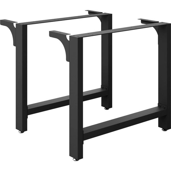 Set Di 2 Gambe Per Tavolo In Acciaio Wiltec 90X72Cm In Tubo Quadrato Verniciato A Polvere Nero Corse Del Tavolo Telaio Del Tavolo Telaio Della Base Del Tavolo-image
