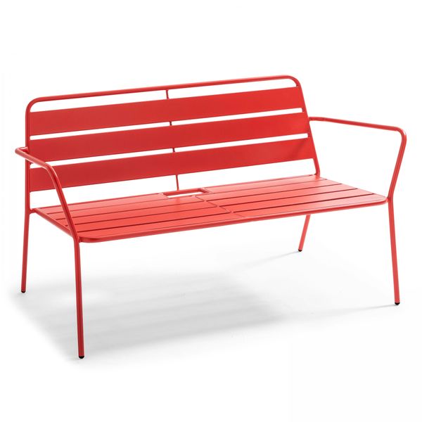 Divano Da Giardino In Metallo Rosso - Oviala Palavas-image