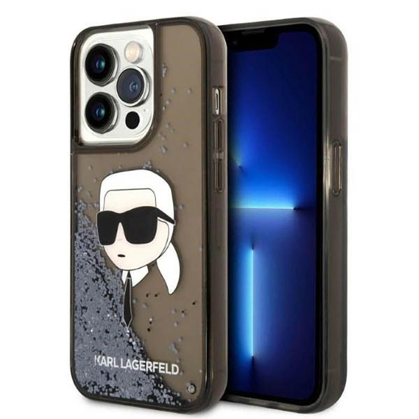 Karl Lagerfeld Klhcp14Xlnkhck Custodia Rigida Per Iphone 14 Pro Max 6.7 Nero/Nero Glitterato Karl Head-image