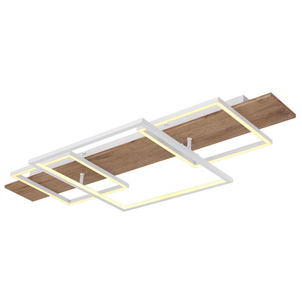 Globo Lighting Led Deckenleuchte "Vanni", Weiß, Leuchten, Deckenlampe/Wohnzimmer/Schlafzimmer/Modern/Holz, Led Deckenleuchte-image