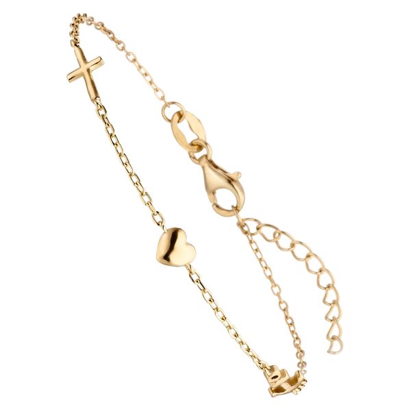 Armband Jobo "Glaube Liebe Hoffnung", Gold (Goldfarben), ArmbäNder, Damen, 19Cm, Silber 925 (Sterlingsilber), Armband, 925 Silber Vergoldet 19 Cm-image