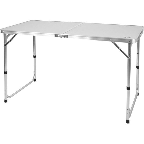 Aktive 63088 Tavolo Da Campeggio Pieghevole Regolabile In Altezza Argento 120X60X54/60/70 Cm Argento 120X60X54/60/70 Cm-image