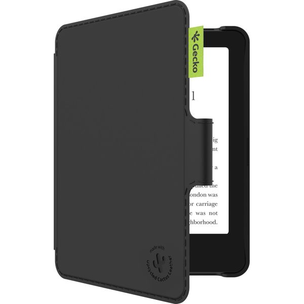 Gecko Covers - Custodia / Cover Per Tablet In Guscio Di Cactus Adatta Per Kobo Clara Colour / Kobo Clara Bw / Tolino Shine Color - Funzione Sleep/Wake - Nero-image