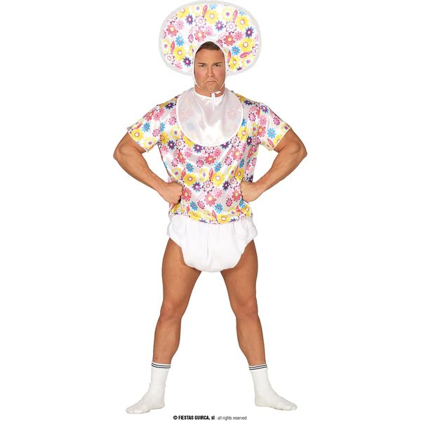 Addio Al Celibato Vestito Da Bambino Gigante Costumi Umoristici In Maschera Festa Tema Festa Divertimento Accessori Gioco Idee Costume Divertimento Festa, Taglia: 48 - 50 (M) Colore: Bianco-image