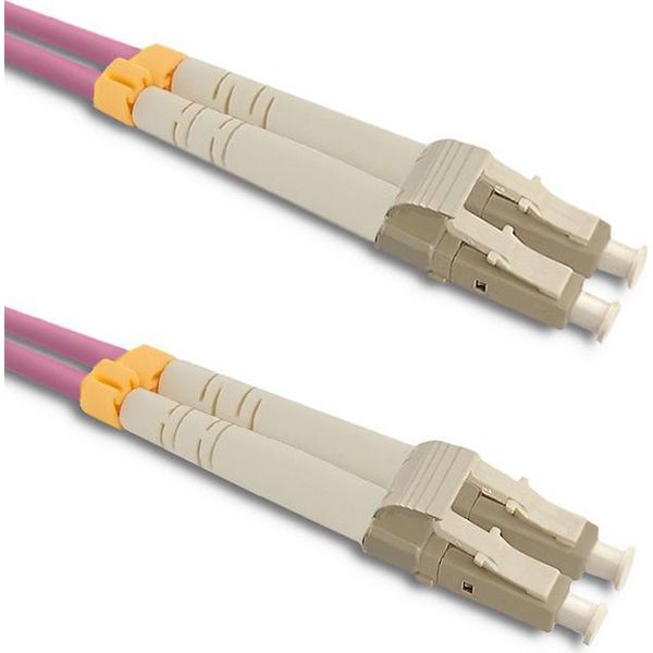 Qoltec Glasfaser-Patchkabel Lc/Upc - Lc/Upc | Multimode | 50/125 | OM4 | Duplex | 1 M-image