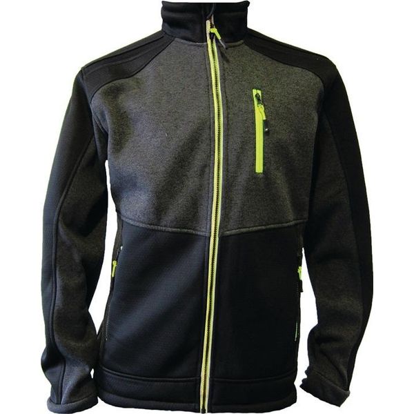 Giacca In Pile Lavorata A Maglia Taglia Xxl Verde Scuro/Nero/Lime Terrax-image