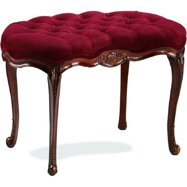 Casa Padrino Sgabello Barocco Rosso Bordeaux / Marrone - Sgabello Fatto A Mano - Mobili Da Salotto In Stile Barocco-image