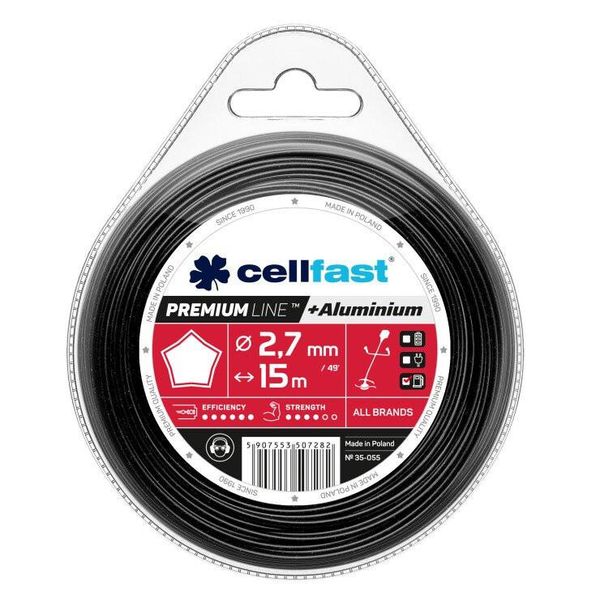 Premium Damil Rinforzato Con Particelle Di Alluminio - Profilo A Stella, 2,4 Mm X 90 M, Cellfast-image