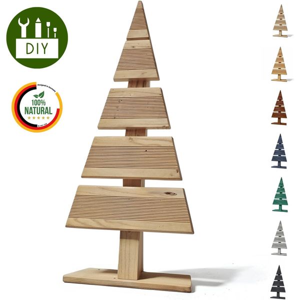 Floranica Albero Di Natale Diy In Legno 60X27Cm Non Trattato Decorazione Natalizia Per Interni Ed Esterni Albero In Legno Di Larice Da Personalizzare-image