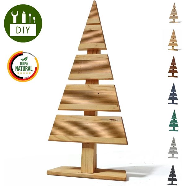 Floranica Albero Di Natale Diy In Legno 60X27Cm Naturale Decorazione Natalizia Per Interni Ed Esterni Albero In Legno Di Larice Da Personalizzare-image