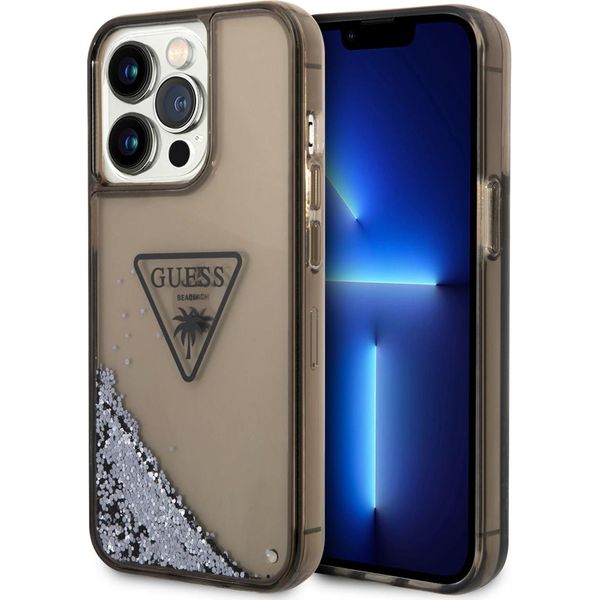Guess Guhcp14Xlfctpk Custodia Rigida Per Iphone 14 Pro Max6,7 Czarny/Nero Collezione Liquid Glitter Palm-image