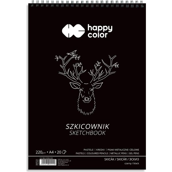 Quaderno A Spirale Nero A4 20 Fogli 220G Happy Color-image