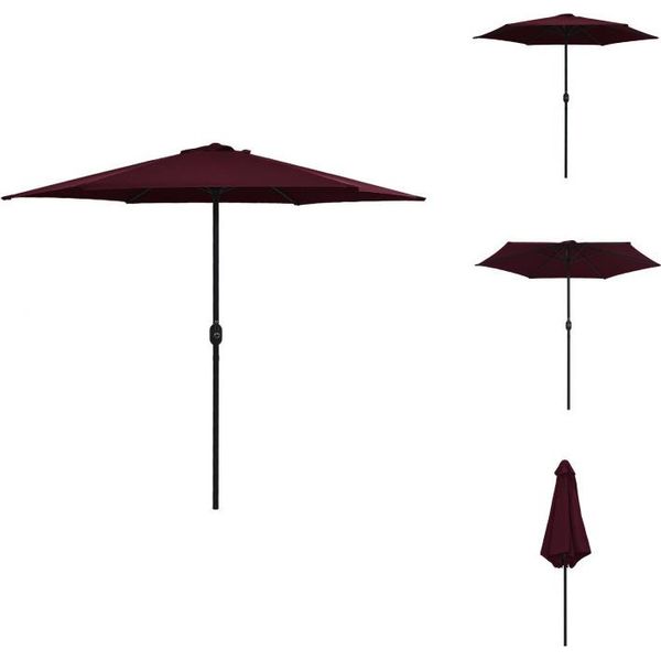 Vidaxl Ombrellone Con Palo In Alluminio 270 X 246 Cm Rosso Bordeaux - Ombrelloni E Tende Da Sole-image