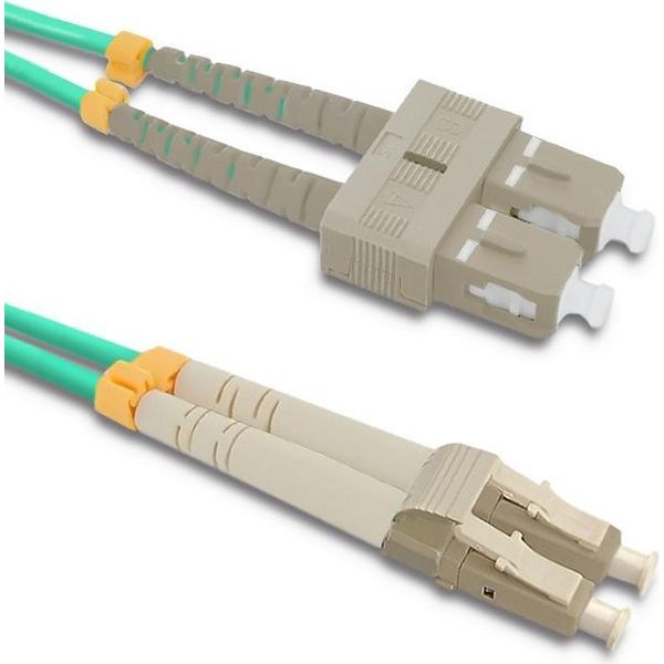 Qoltec Glasfaser-Patchkabel Lc/Upc - Sc/Upc | Multimode | 50/125 | OM4 | Duplex | 3 M-image