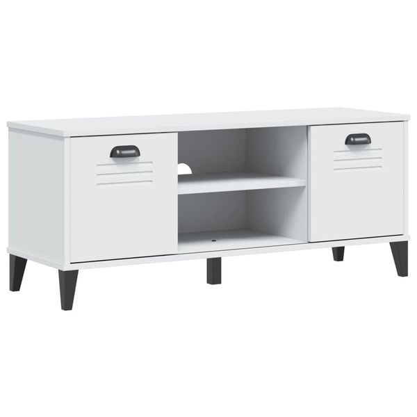 Vidaxl Panca Per Scarpe Viken Bianco 106X35X45 Cm Materiale A Base Di Legno-image