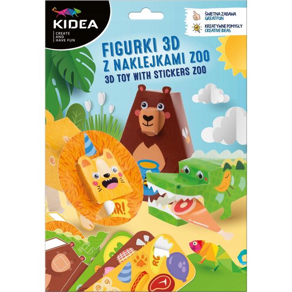 Set Creativo Di Figure 3D Con Adesivi Zoo Kidea-image