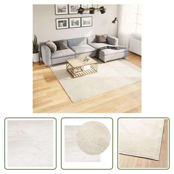 The Living Store Tappeto Oviedo A Pelo Corto Beige 240X240 Cm-image