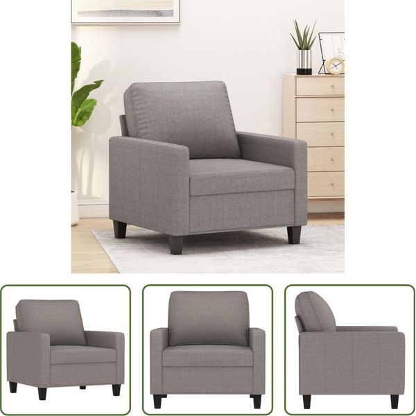 The Living Store Poltrona Taupe 60 Cm Tessuto-image