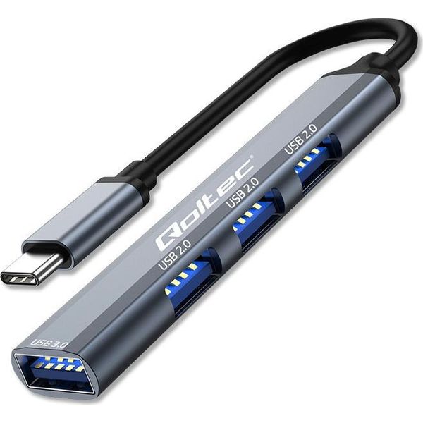 Qoltec Hub Adapter Usb C 3.1 4In1, Usb 3.0, 3X Usb 2-image