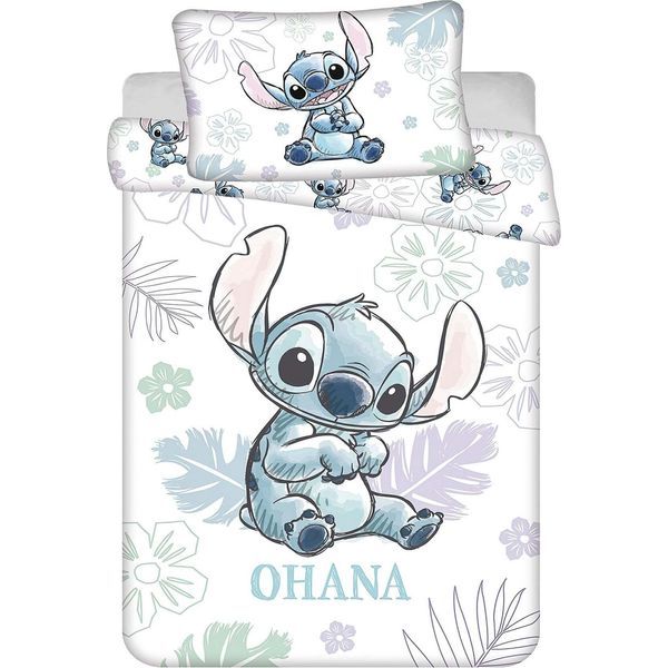 Disney Lilo E Stitch, Biancheria Da Letto Per Bambini, Biancheria Da Letto Per Bambini, Piumone 100 X 135 + Cuscino 40 X 60 Cm 100% Cotone-image