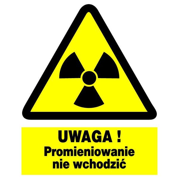 Attenzione ! Le Radiazioni Non Devono Entrare 225X275 Cartello Di Avvertimento Segnale-image