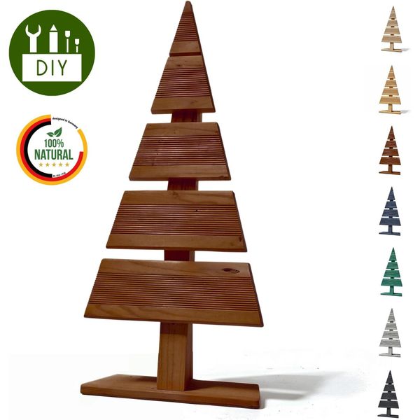 Floranica Albero Di Natale Diy In Legno 60X27Cm Marrone Decorazione Natalizia Per Interni Ed Esterni Albero In Legno Di Larice Da Personalizzare-image