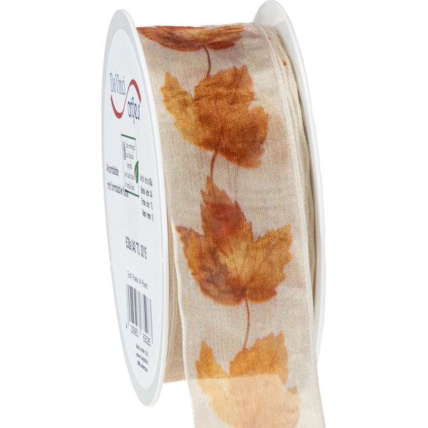 Nastro Regalo Autunno Cimosa 40Mm 15M Acero Foglie Nastro Decorazione Forniture Artigianali-image