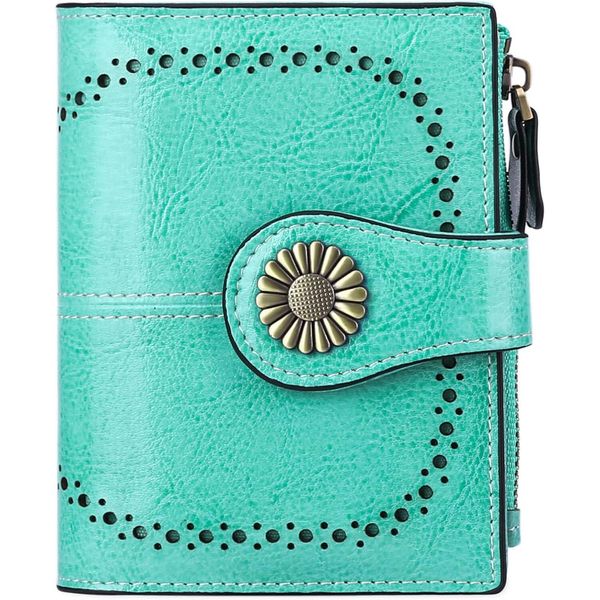Portafoglio Da Donna Sendefn In Vera Pelle Morbida, 16 Scomparti Per Carte, Portafoglio Compatto Con Blocco Rfid, Design Elegante Per Una Protezione Sicura-image