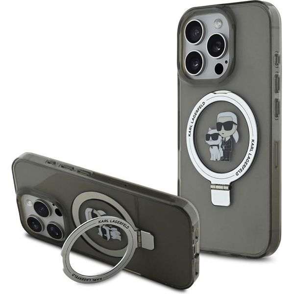 Karl Lagerfeld Ringstand Karl E Choupette Magsafe Custodia Per Telefono Iphone 16 Pro Grigio Grigio Taglia Unica-image