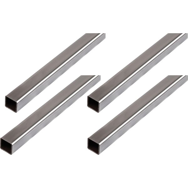 Alberts 4 X Tubo Quadro, Acciaio Grezzo, 30 X 30 X 1,5 Mm, Lunghezza 2 M-image