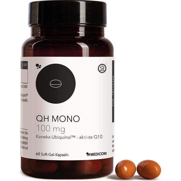 Medicom Qh Mono 100 Mg Con Ubichinolo (Qh) - 60 Capsule, Coenzima Q10 Bioattivo Ad Alto Dosaggio-image