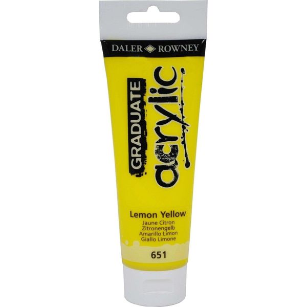 Daler Rowney Graduate Vernice Acrilica, 120 Ml, Giallo Limone-image