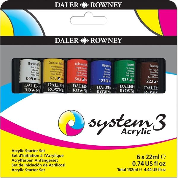 Daler Rowney System3 Set Di Colori Acrilici 6 X 22 Ml-image