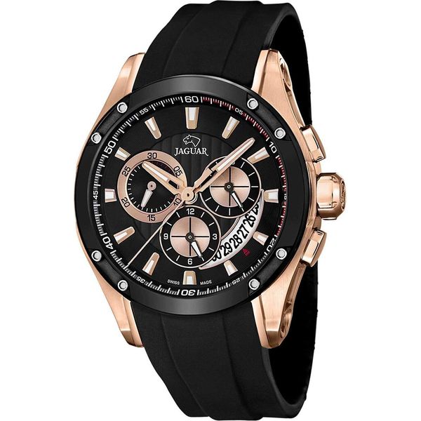 Jaguar J691/1 Special Edition Cronografo Orologio Da Uomo Orologio In Silicone Crono Data Nero-image