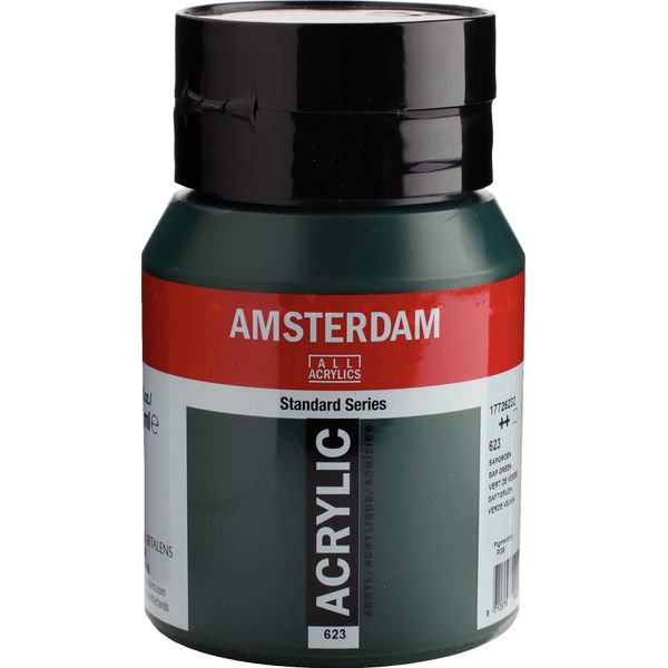 Bottiglia Di Vernice Acrilica Amsterdam Serie Standard 500 Ml Verde Succo 623-image