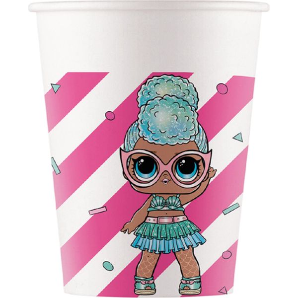 Bicchiere Lol Surprise Decorazione Per Feste 8 Pezzi Colorati 200 Ml - Taglia Unica-image