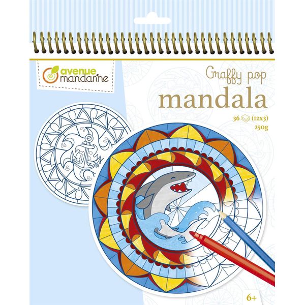Avenue Mandarinegy028O Avenue Mandarine Malbuch "Graffy Pop Mandala"", Boy"-image