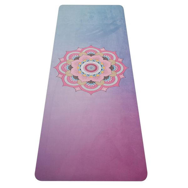 Yate Yoga Mat In Gomma Naturale - Motivo A Z 4 Mm - Blu/Rosa-image