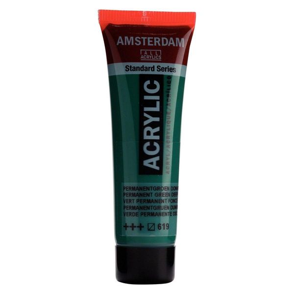 Amsterdam Serie Standard Tubo Di Vernice Acrilica 20 Ml Verde Permanente Scuro 619-image