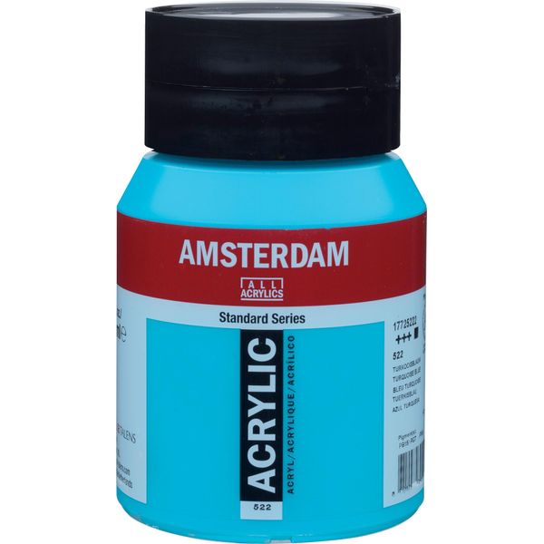 Amsterdam Serie Standard Flacone Di Vernice Acrilica 500 Ml Blu Turchese 522-image