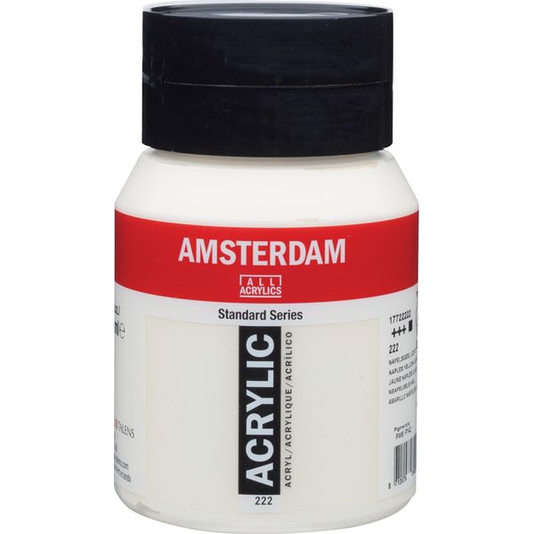 Bottiglia Di Vernice Acrilica Amsterdam Serie Standard 500 Ml Napoli Giallo Chiaro 222-image