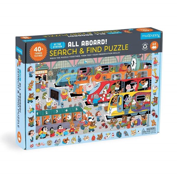 Mudpuppy Puzzle Stazione Ferroviaria 64 Pezzi-image