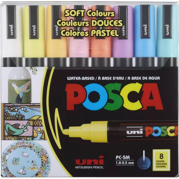 Posca 182524 Posca Marker Uni PC-5M 8Er Etui Pastell-image