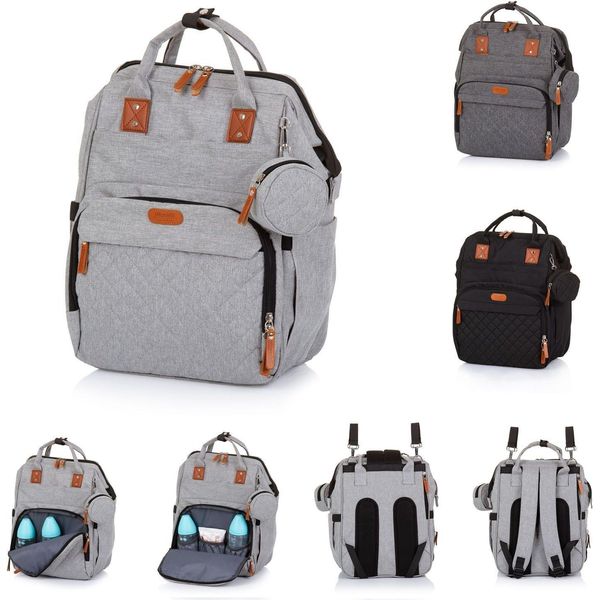 Chipolino Borsa Fasciatoio, Zaino Carrozzina Con Zip Borsa Ciuccio Grigio Chiaro-image