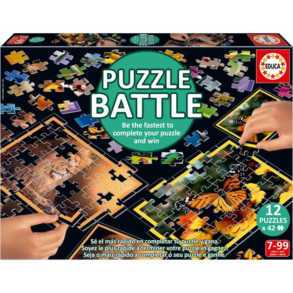 Puzzle - Educa - Battle Jr Natura - 12 Puzzles - 42 Pieces - Nature Theme - For Children From 7 Years Old-image
