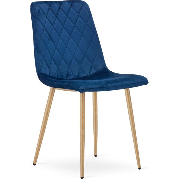 Turin Sedia Imbottita In Velluto Blu Navy Per Cucina Sala Da Pranzo Soggiorno-image