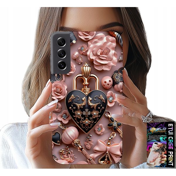 Custodia Per Samsung Galaxy S22 - Design Femminile Custodia A Cuore Con Lucchetto + Vetro-image