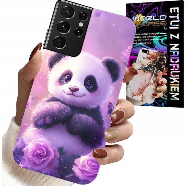 Etui Per Samsung Galaxy S21 Ultra - Decorazioni Per Bambini Dolce Panda + File-image