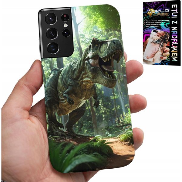 Etui Per Samsung Galaxy S21 Ultra - Dino Dinosaur Tyranozaur Case + File-image